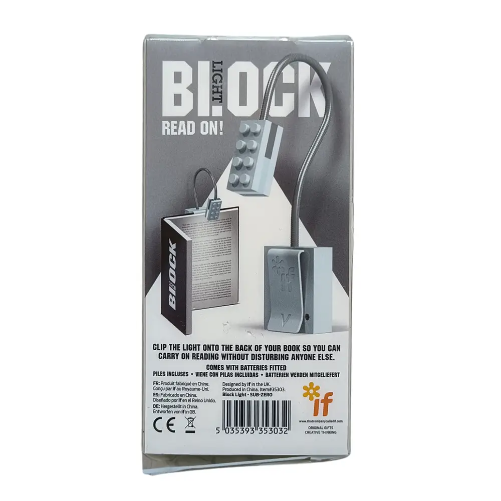 If Block Light Lego Lampička na knihu - šedivá